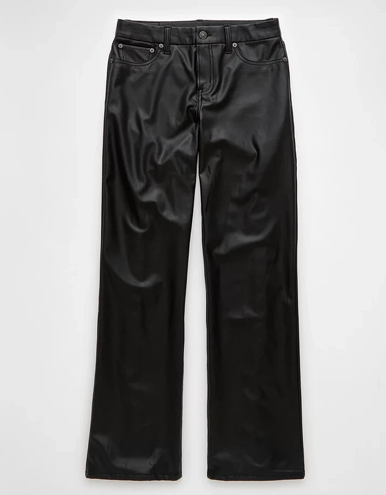 AE Stretch Curvy Vegan Leather High-Waisted Stovepipe Pant