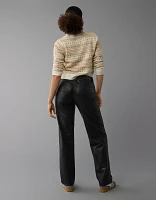 AE Stretch Curvy Vegan Leather High-Waisted Stovepipe Pant