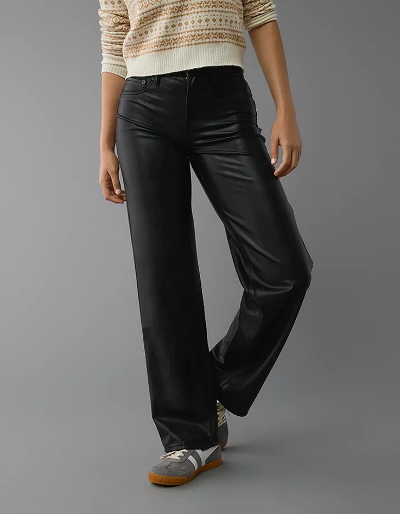 AE Stretch Curvy Vegan Leather High-Waisted Stovepipe Pant