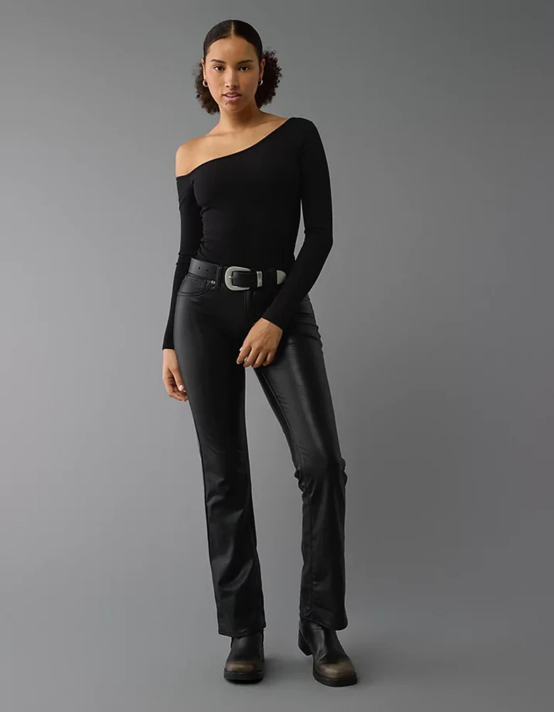 AE Stretch Curvy Vegan Leather Classic Bootcut Pant