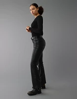 AE Stretch Curvy Vegan Leather Classic Bootcut Pant