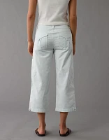 Pantalon court droit extensible à taille basse AE