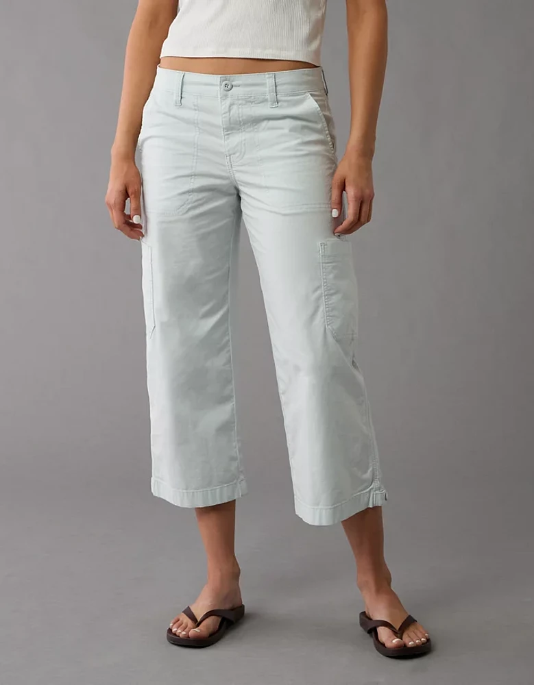 Pantalon court droit extensible à taille basse AE