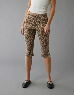 AE Stretch Low-Rise Leopard Capri Pant