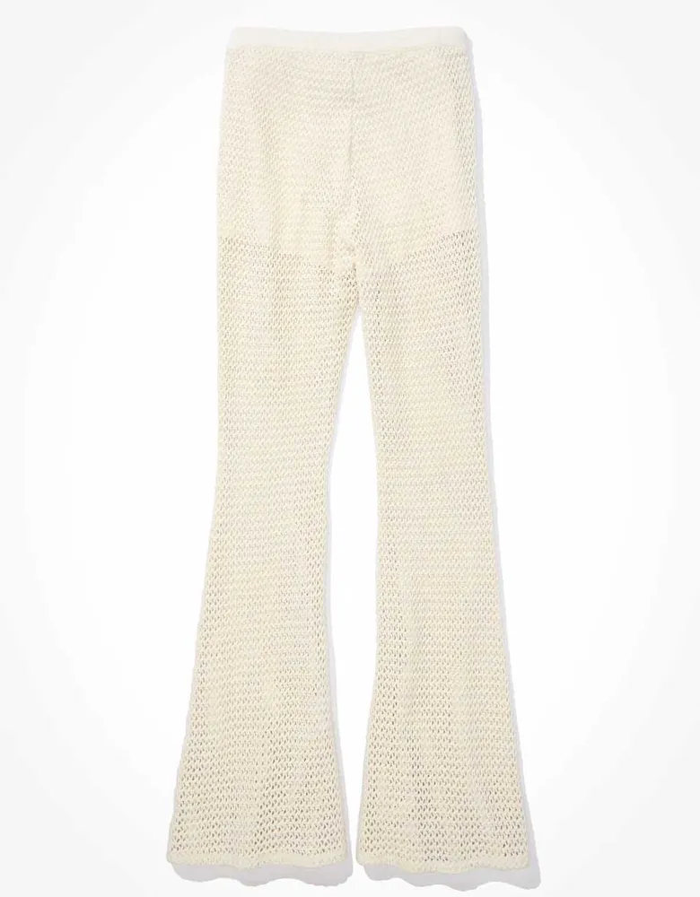 AE Super High-Waisted Crochet Flare Pant