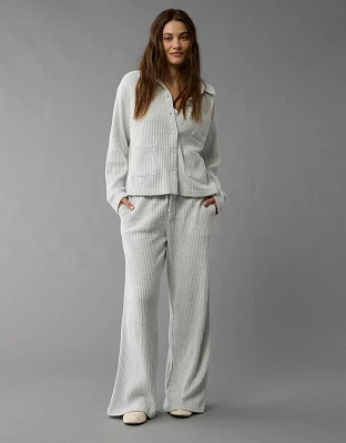 AE Fleece Waffle Wide-Leg Pant