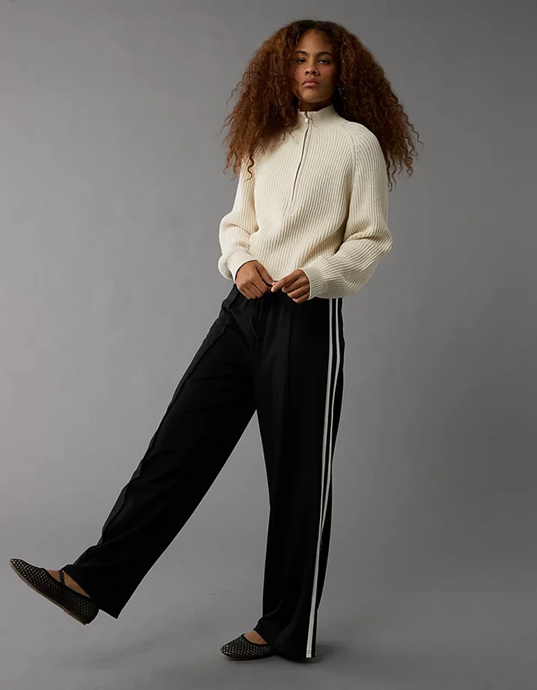 AE Stretch High-Waisted Wide-Leg Track Pant