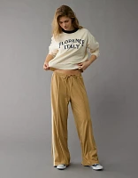 Pantalon d’entraînement à jambe large et taille haute extensible AE