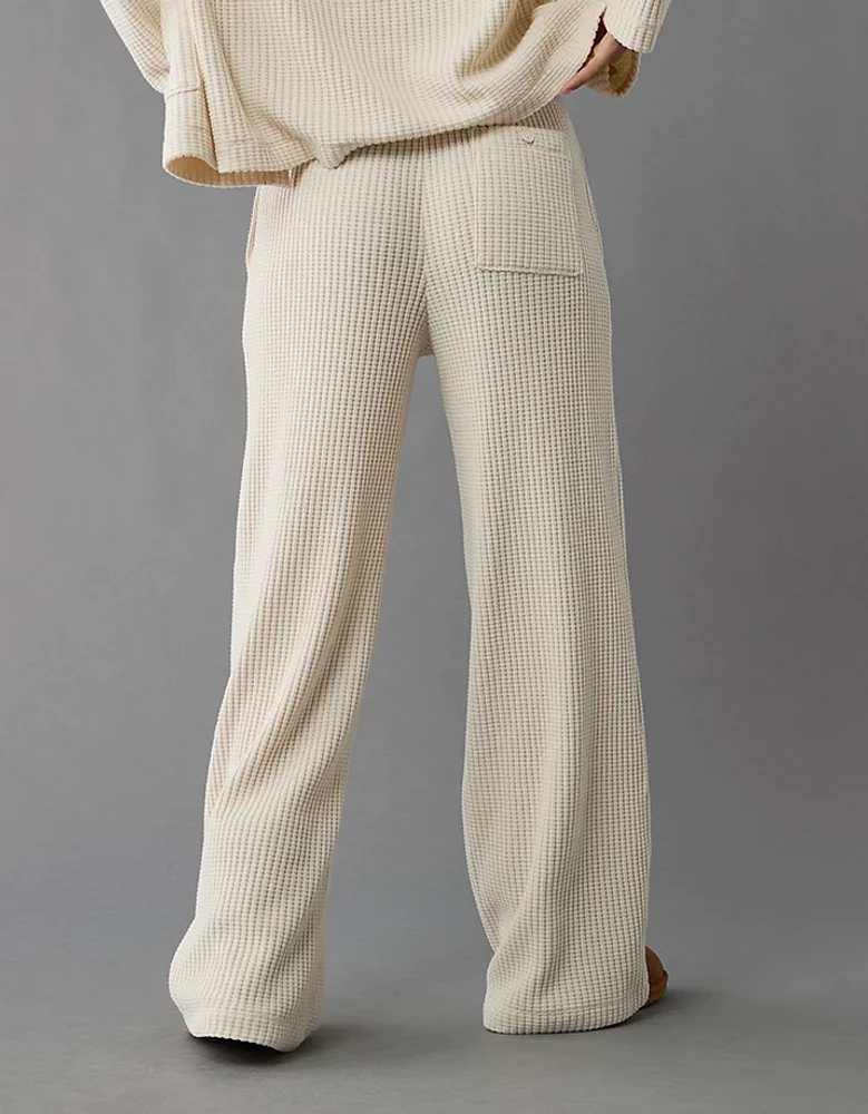 AE Fleece Waffle Wide-Leg Pant