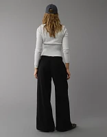 AE Fleece Wide-Leg Sweatpant Trouser