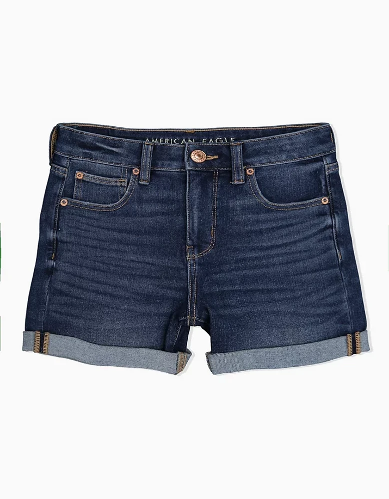 AE Dream High-Waisted Denim Midi Short