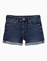 AE Dream High-Waisted Denim Midi Short