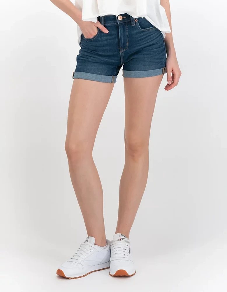 AE Dream High-Waisted Denim Midi Short