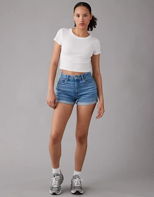 Short maman en rondeur denim extensible AE