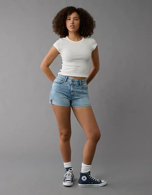 Short maman en denim rondeur extensible et déchiré AE