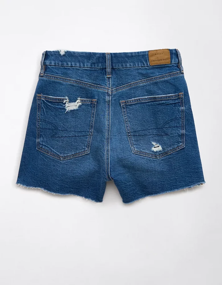 Short maman en rondeur déchiré denim extensible et rigide AE