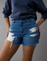 Short maman en rondeur déchiré denim extensible et rigide AE