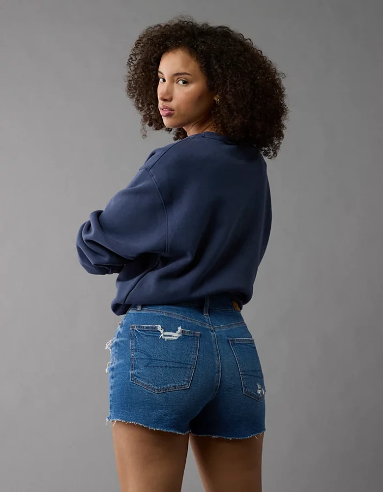 Short maman en rondeur déchiré denim extensible et rigide AE