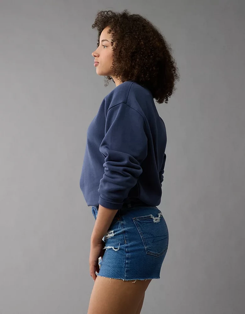 Short maman en rondeur déchiré denim extensible et rigide AE