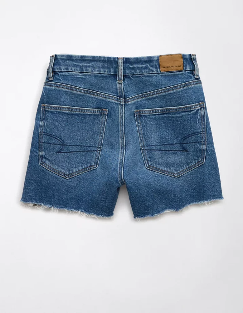 Short maman en denim à taille croisée rondeur extensible AE