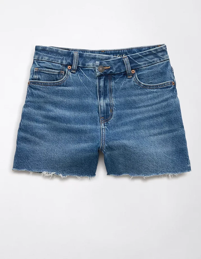 AE Stretch Curvy Crossover Denim Mom Short