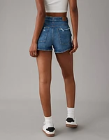 Short maman déchiré en denim extensible et rigide AE