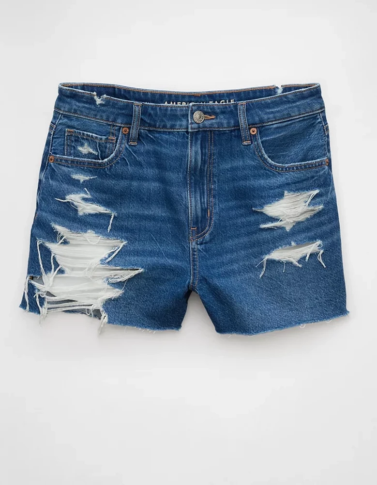 AE Strigid Ripped Denim Mom Short