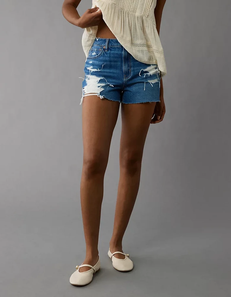 AE Strigid Ripped Denim Mom Short