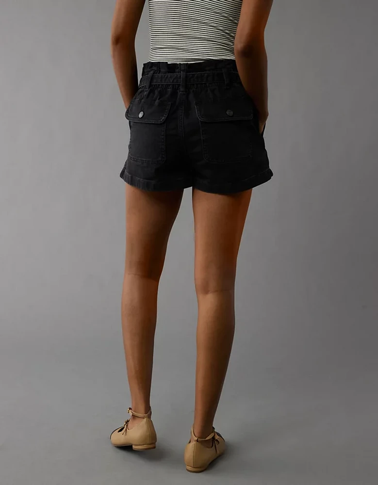 AE Stretch Paperbag Denim Mom Short