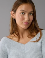 AE Cropped Open V-Neck Sweater