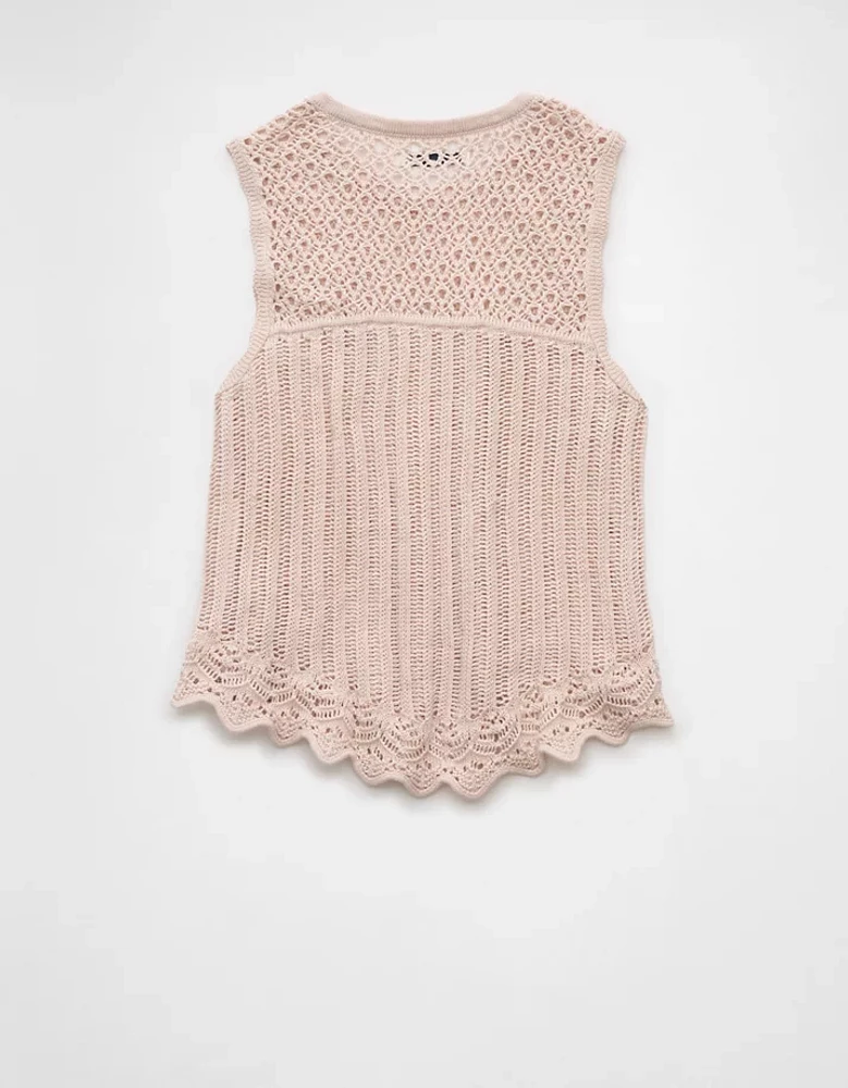 AE Mixed Stitch Sweater Tank Top