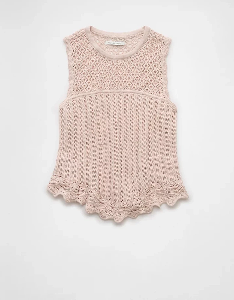 AE Mixed Stitch Sweater Tank Top