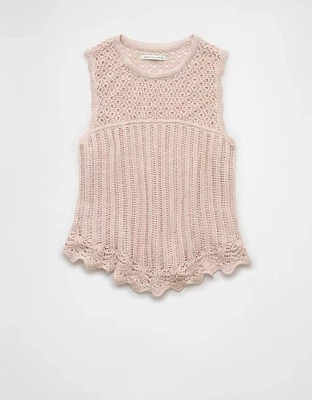 AE Mixed Stitch Sweater Tank Top