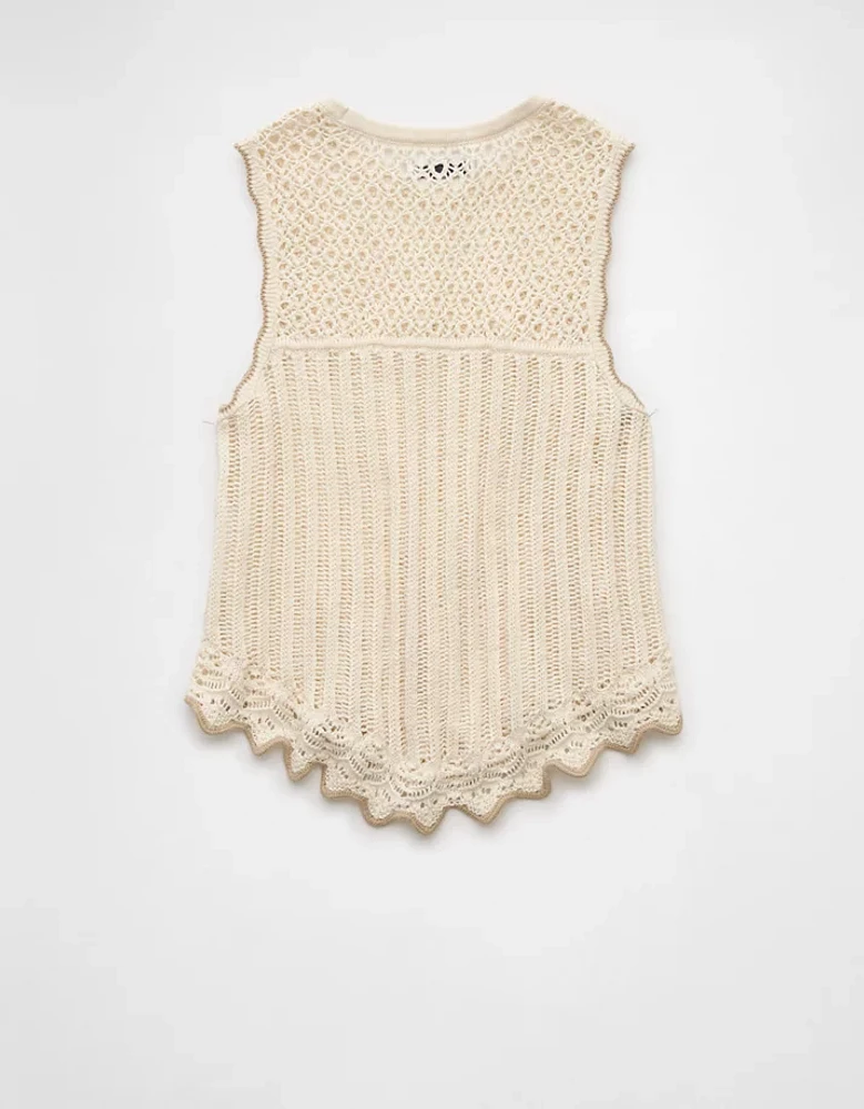 AE Mixed Stitch Sweater Tank Top