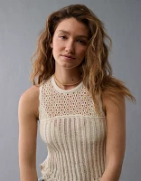 AE Mixed Stitch Sweater Tank Top