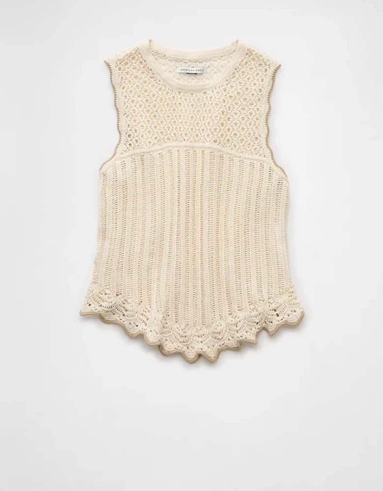 AE Mixed Stitch Sweater Tank Top