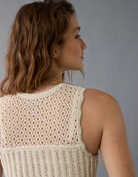 AE Mixed Stitch Sweater Tank Top