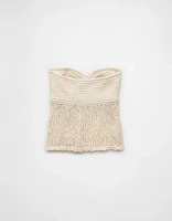 Bustier tubulaire à chevrons au crochet AE
