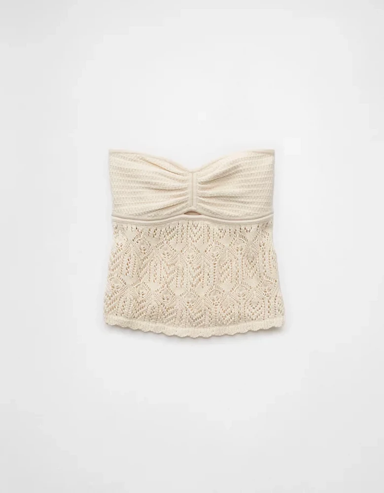 Bustier tubulaire à chevrons au crochet AE