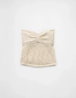 Bustier tubulaire à chevrons au crochet AE