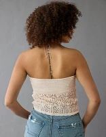 Bustier tubulaire à chevrons au crochet AE