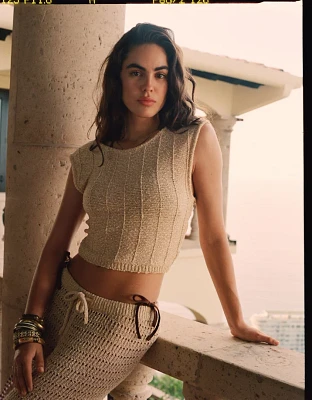 Débardeur en tricot noué au dos AE
