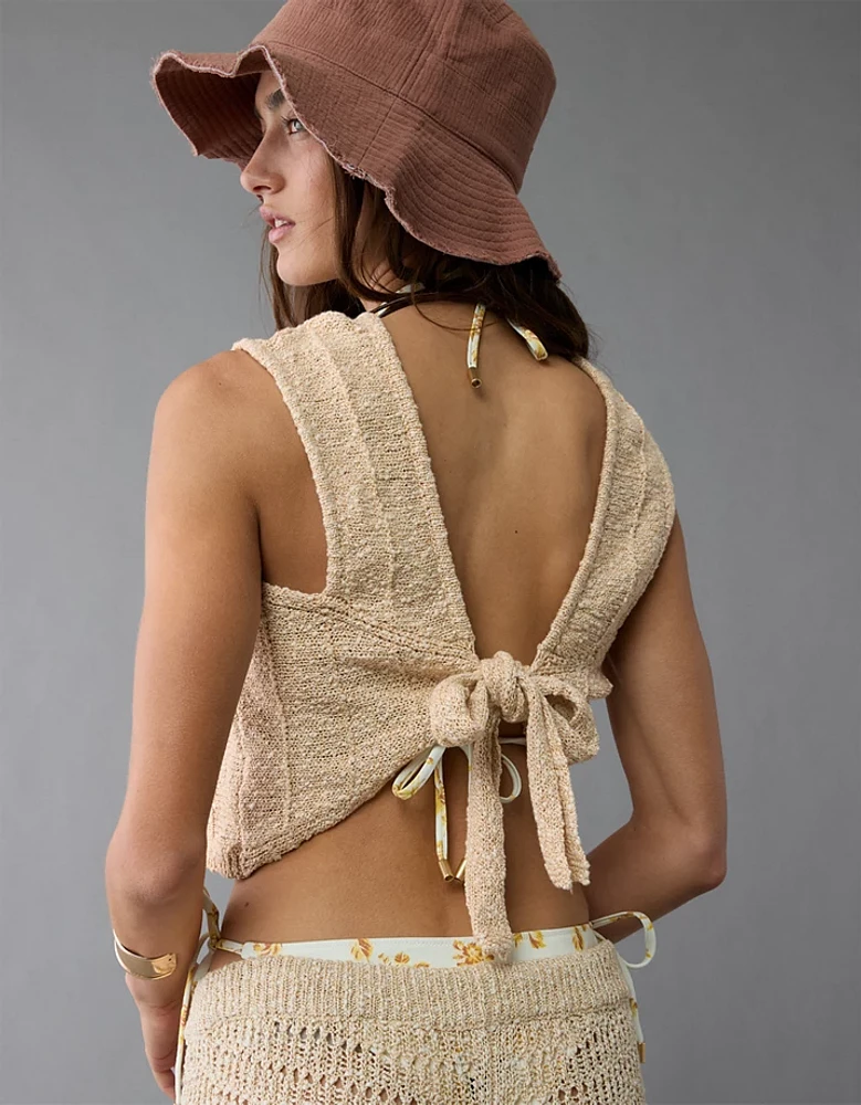 Débardeur en tricot noué au dos AE