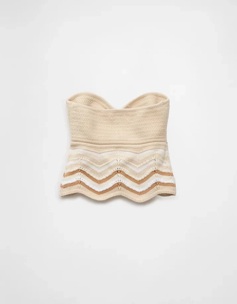 Bustier tube court au crochet à chevrons AE