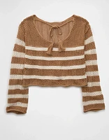 Chandail au crochet à épaule dénudée AE