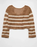 Chandail au crochet à épaule dénudée AE