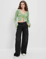 AE Bell Sleeve Ring-Front Sweater