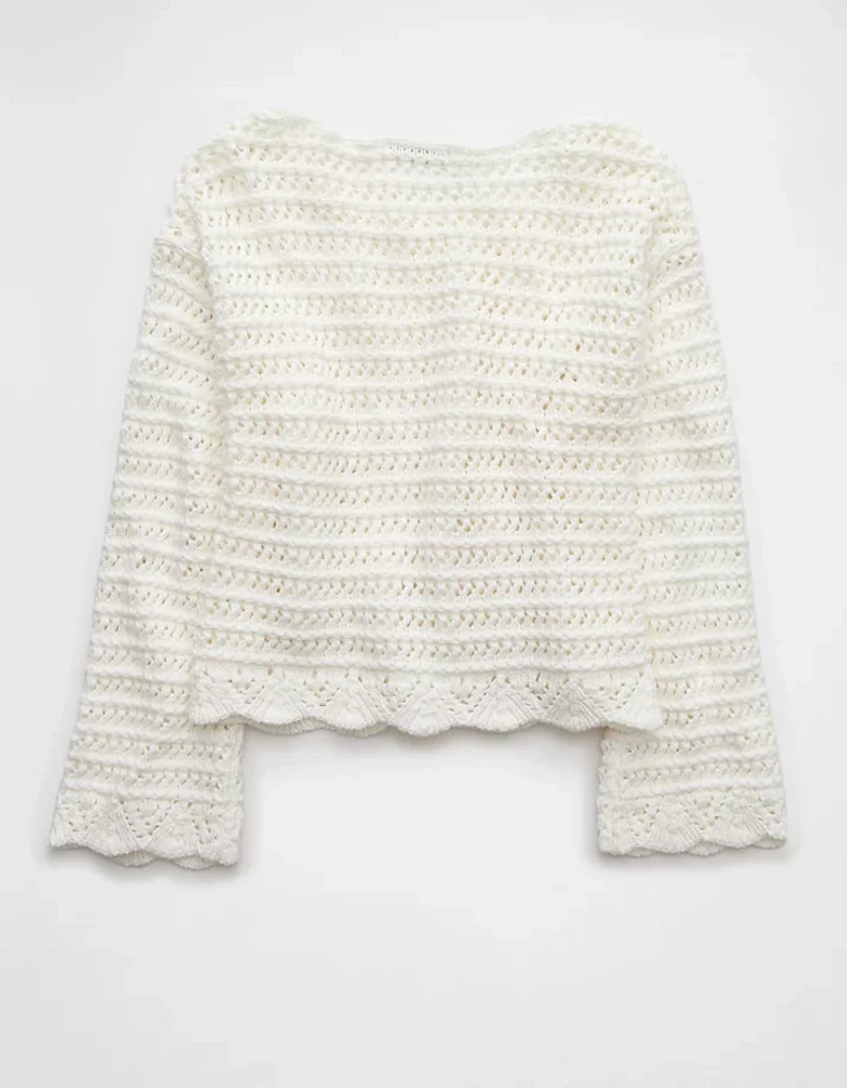 Chandail en tricot ouvert à encolure ballerine AE