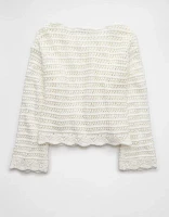 Chandail en tricot ouvert à encolure ballerine AE