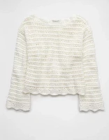 Chandail en tricot ouvert à encolure ballerine AE